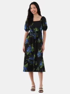 Time and Tru Women s s Midi T Shirt Dress with Short Sleeves Sizes XS XXXL