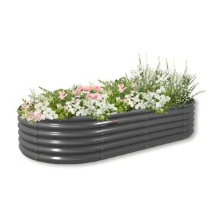 TRAMULL 6x2x1.5 ft Galvanized Raised Garden Beds, Oval Round Metal