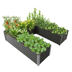 TRAMULL 6x2x1.5 ft Galvanized Raised Garden Beds, Oval Round Metal