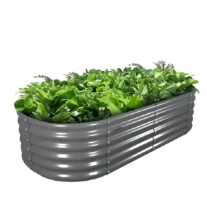 TRAMULL 6x2x1.5 ft Galvanized Raised Garden Beds, Oval Round Metal