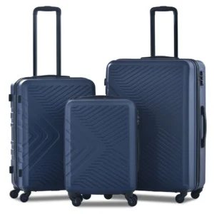 Travelhouse 3 Piece Hardshell Luggage Set Hardside Lightweight Suitcase with TSA Lock Spinner Wheels 20in24in28in Navy Blue