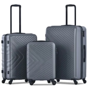 Travelhouse 3 Piece Hardshell Luggage Set Hardside Lightweight Suitcase with TSA Lock Spinner Wheels 20in24in28in Gray