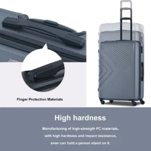 Travelhouse 3 Piece Hardshell Luggage Set Hardside Lightweight Suitcase with TSA Lock Spinner Wheels 20in24in28in Gray