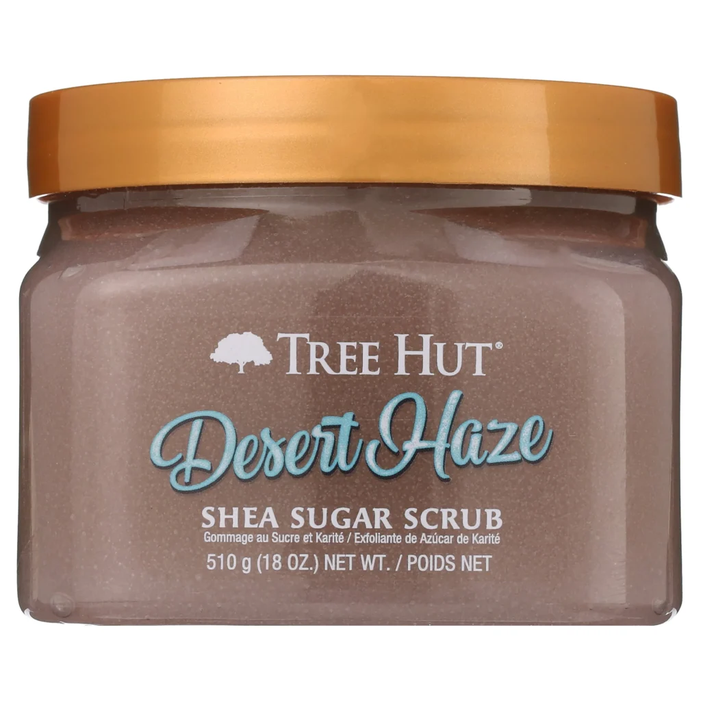 Tree Hut Shea Sugar Scrub Santal Haze – Exfoliating & Hydrating — alternate angle showing full product