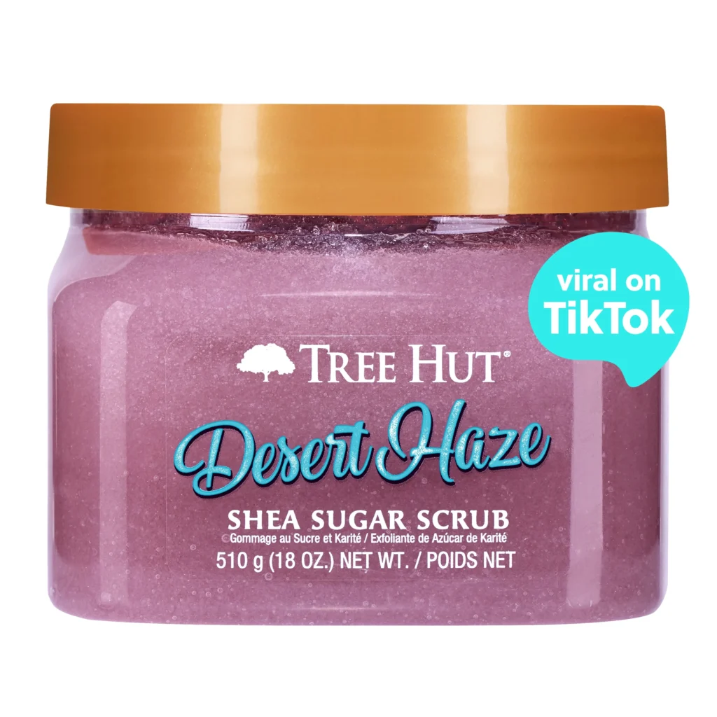 Tree Hut Shea Sugar Scrub Santal Haze – Exfoliating & Hydrating — close-up detail of design and finish