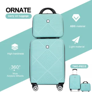 Tripcomp Luggage Sets 2 Piece Suitcase Set 14 20 Hardside Suitcase with Spinner Wheels Lightweight Carry On Luggage Black