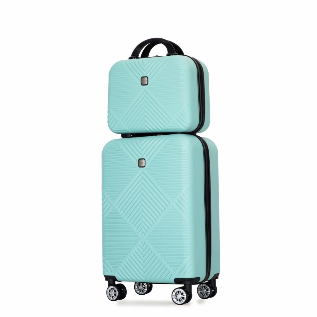 Tripcomp Luggage Sets 2 Piece Suitcase Set 14 20 Hardside Suitcase with Spinner Wheels Lightweight Carry On Luggage Black — alternate angle showing full product