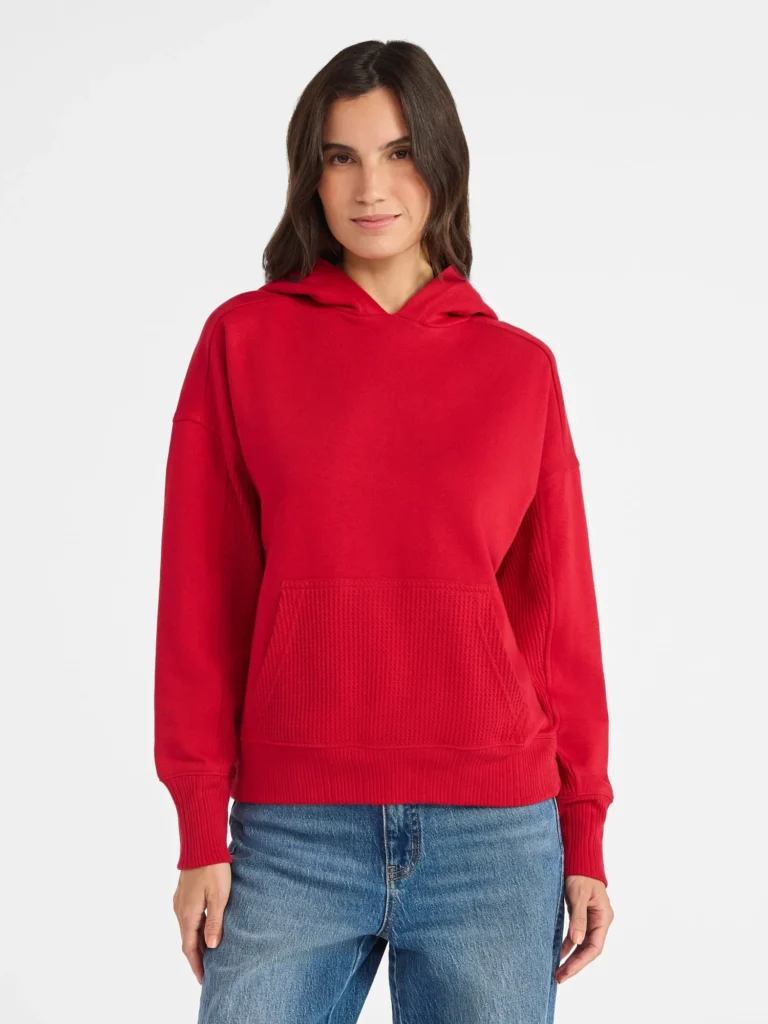 TT Women’s Bubble Hem Hoodie – Soft Fleece, Relaxed Fit β close-up detail of design and finish