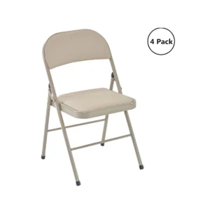 UBesGoo 6 Pack Folding Chairs Cushioned Padded Seat Wedding Chairs with Metal Frame Home Office Party Use Black