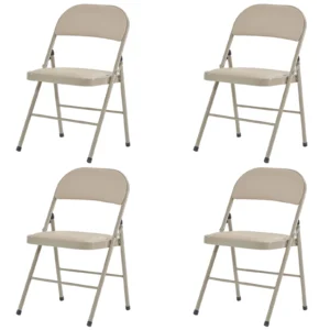 UBesGoo 6 Pack Folding Chairs Cushioned Padded Seat Wedding Chairs with Metal Frame Home Office Party Use Black