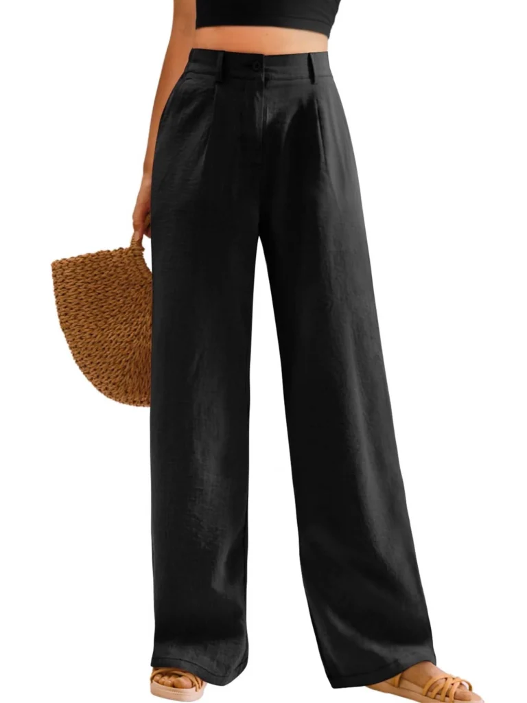 VDJ High Waist Wide Leg Pants – Casual Ahleisure with Pockets β close-up detail of design and finish