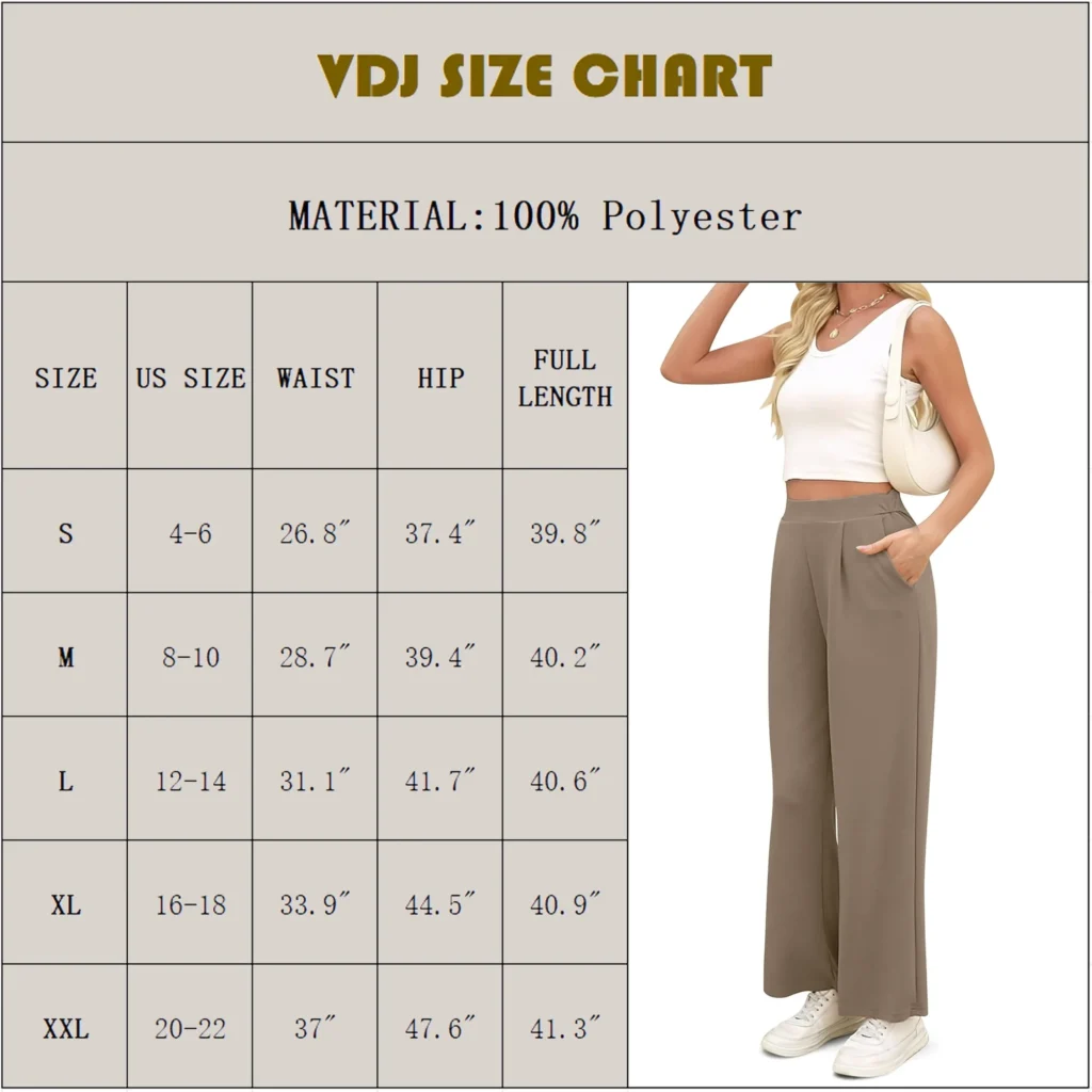 VDJ High Waist Wide Leg Pants – Casual Ahleisure with Pockets β alternate angle showing full product