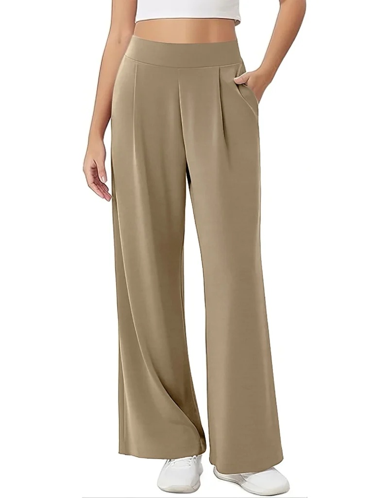 VDJ Wide Leg Pants for Women High Waist Casual Ahleisure Pants Pull On Flare Trousers with Pockets Size XL