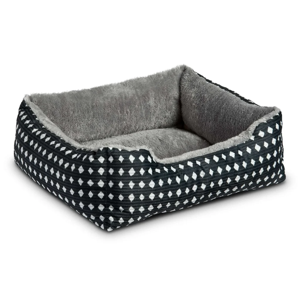 Vibrant Life Cuddler Small Pet Bed – Plush Black for Dogs & Cats — close-up detail of design and finish