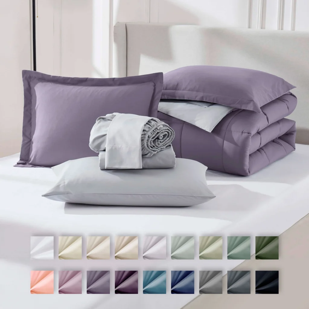 Virtu 7-Piece Bed-in-a-Bag Queen Comforter Set – Complete Bedding Solution — close-up detail of design and finish