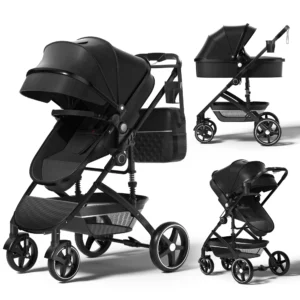 Vomeast Wagon Stroller with 2 Seats and Sunshade Grey