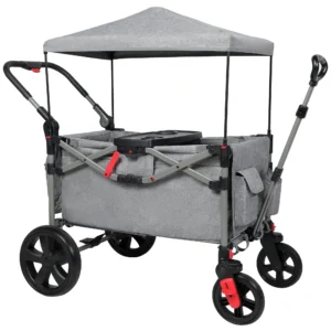 Vomeast Wagon Stroller with 2 Seats and Sunshade Grey