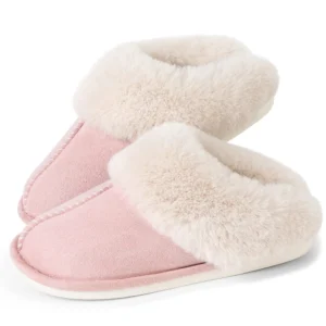 WALL QMER Womens Slippers Cozy Warm Winter Slip On House Shoes Fluffy Soft Memory Foam Comfy Faux Fur Plush Anti Skid Indoor Outdoor