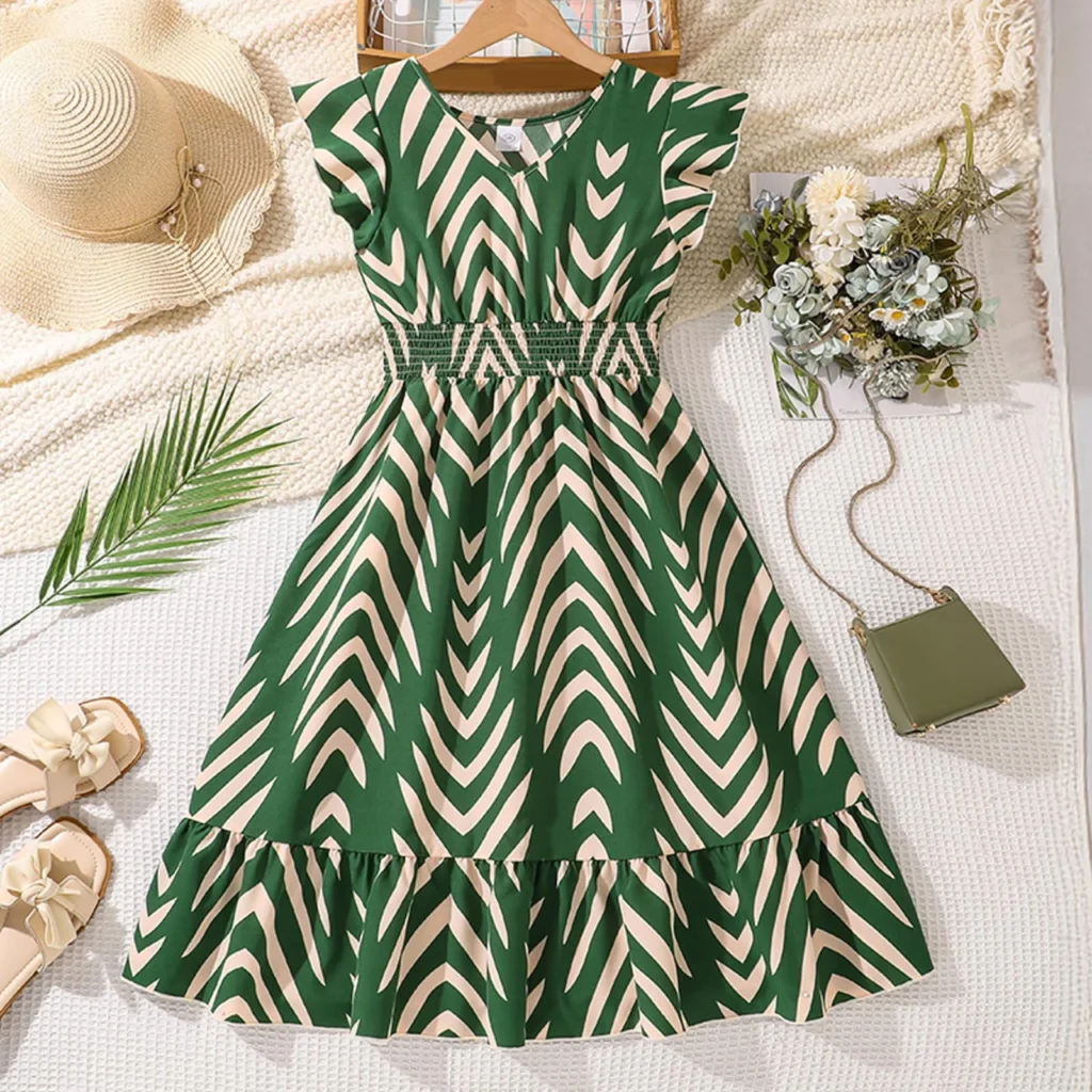 Weekend Academy Smocked Ruffle Girls Dress – Versatile School Style β close-up detail of design and finish