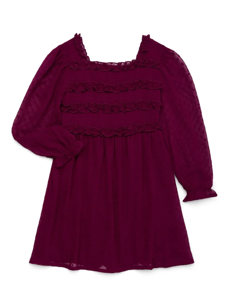 Weekend Academy Smocked Ruffle Girls Dress – Versatile School Style β alternate angle showing full product