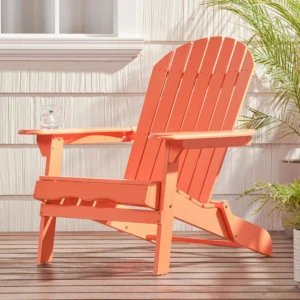 Westintrends Folding HDPE Adirondack Chair – Weatherproof Gray