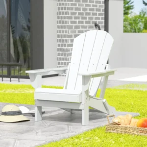 Westintrends Folding HDPE Adirondack Chair – Weatherproof Gray