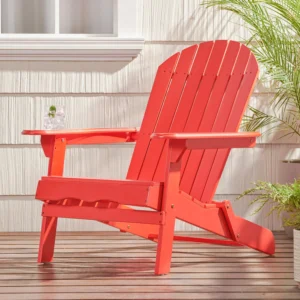 Westintrends Outdoor Folding HDPE Adirondack Chair Patio Seat Weather Resistant Red