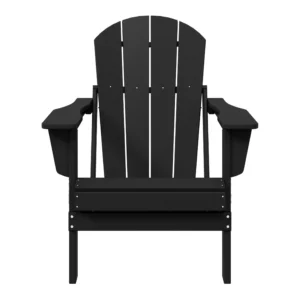 Westintrends Outdoor Folding HDPE Adirondack Chair Patio Seat Weather Resistant Black