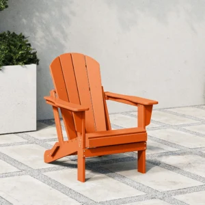 Westintrends Outdoor Folding HDPE Adirondack Chair Patio Seat Weather Resistant Red