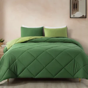 WhatsBedding 3 Pieces Bed in a Bag Comforter Set Reversible Blue Grey Queen