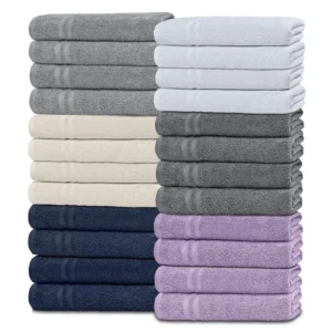 White Classic Bundle Washcloth 24 pack White Kids Washcloth Towel Set 12×12 Cotton Multipurpose Small Hand Towels Kitchen Towels Set Salon Face Towel