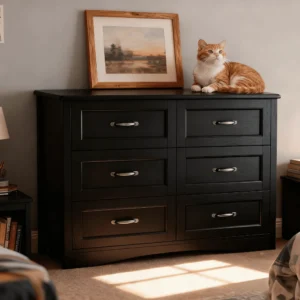 White Dresser, Lofka 6 Drawer Dresser for Bedroom, Chests of Drawers