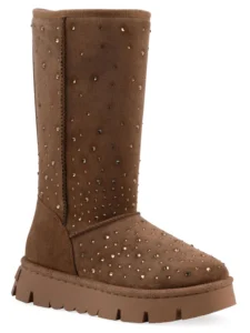 White Mountain Women s Mid Calf Rhinestone Cozy Boot
