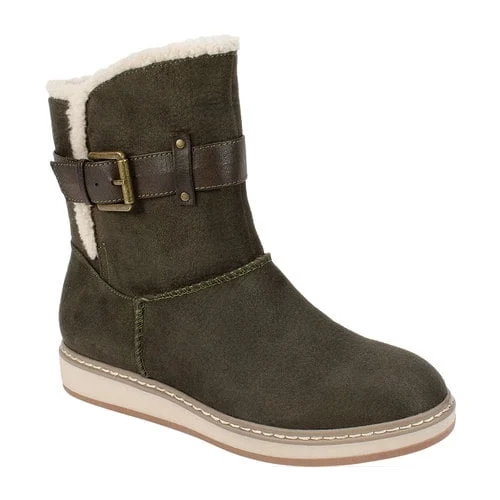 White Mountain Women’s Mid-Calf Rhinestone Cozy Boot – Plush Winter Style — close-up detail of design and finish