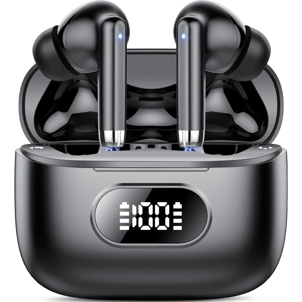 50H Playback Wireless Ear Buds – IPX7 Waterproof & Charging Case — alternate angle showing full product