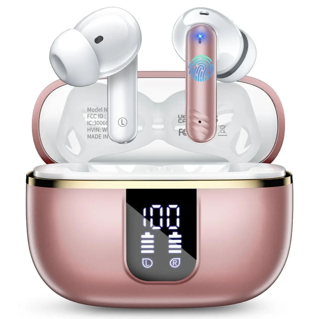 EvoSound Noise Cancelling Wireless Earbuds – Deep Bass Stereo Audio β close-up detail of design and finish