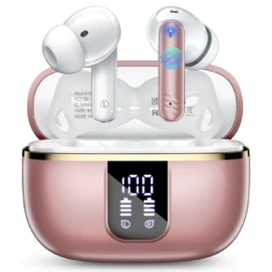 Wireless Earbuds Bluetooth Headphones Noise Cancelling Ear Buds Deep Bass Stereo 38H Playtime LED Display Waterproof Ear Earphone Mic iPhone Android
