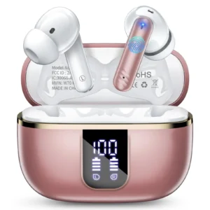 Wireless Earbuds Bluetooth Headphones Noise Cancelling Ear Buds Deep Bass Stereo 38H Playtime LED Display Waterproof Ear Earphone Mic iPhone Android