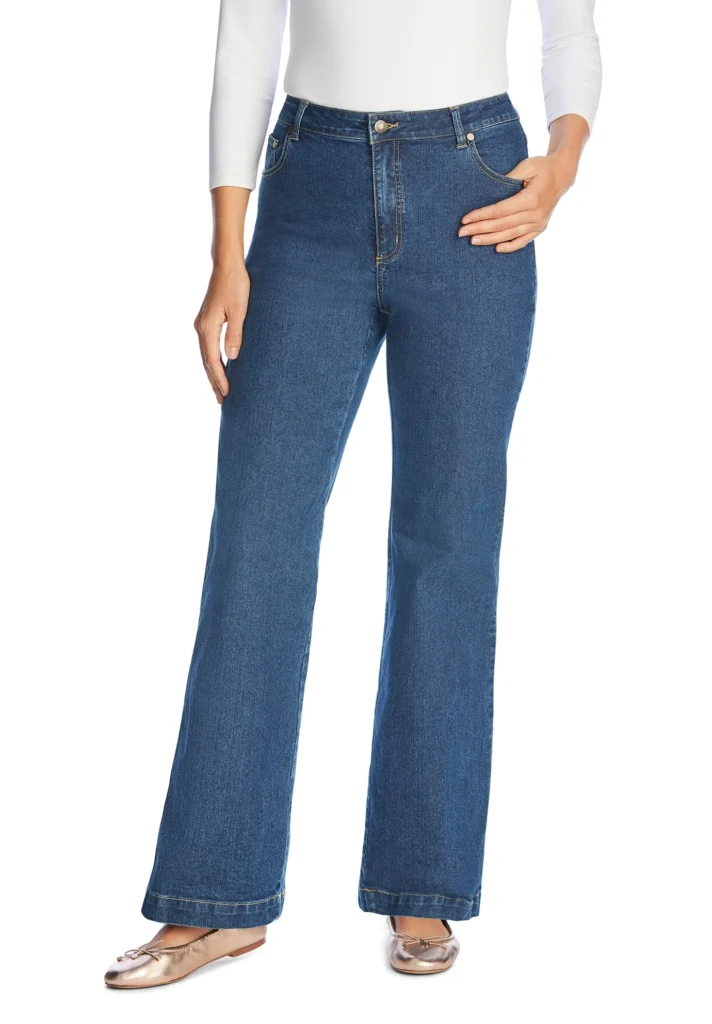 Woman Within Women s Plus Size Straight Leg Stretch Denim Jean