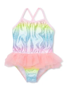 Wonder Nation Baby and Toddler Girl Tutu Swimsuit 1 Piece Sizes 12M 5T