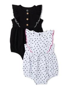 Wonder Nation Baby Girl Ruffle Bubble Romper Sizes 0 24 Months