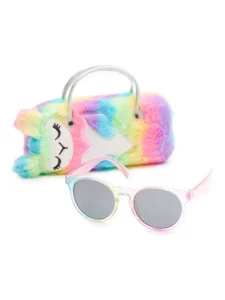 Wonder Nation Floral Girls Sunglasses with Case – Pink Multi