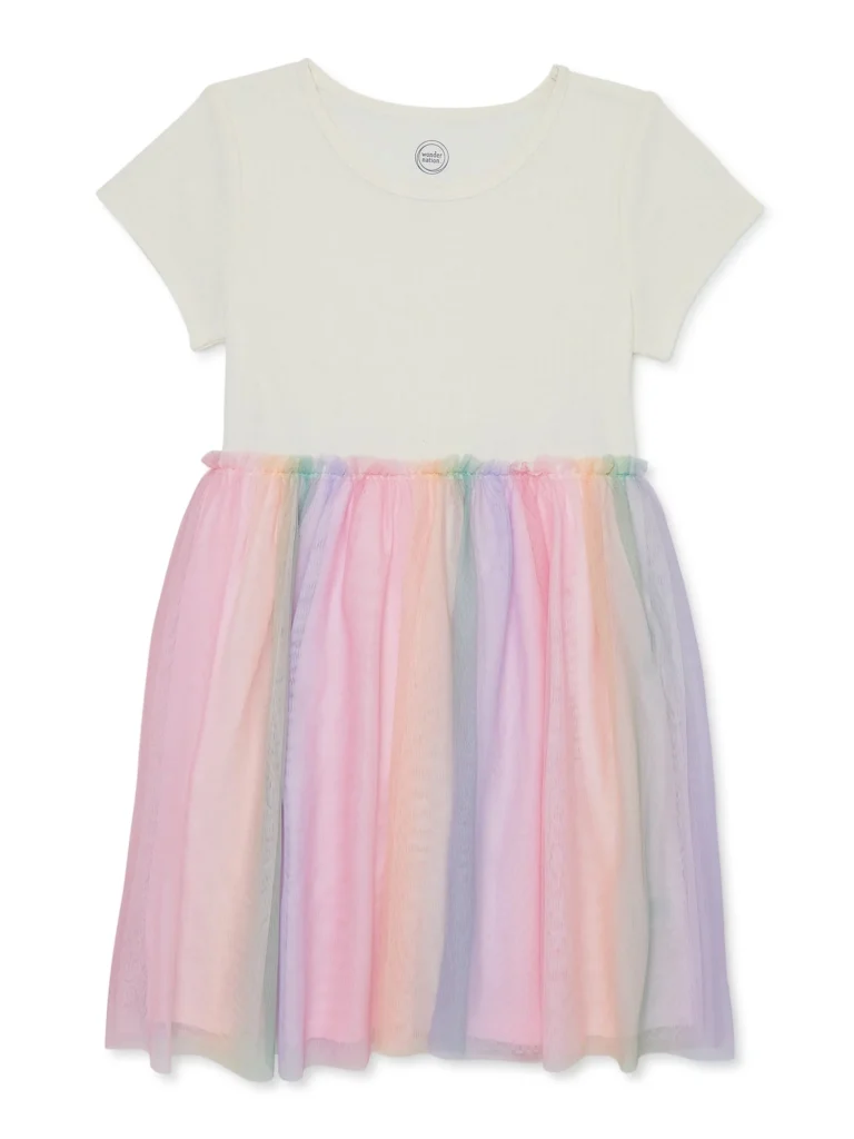 Wonder Nation Girls Spring Tutu Dress – Inclusive Sparkle Style β alternate angle showing full product