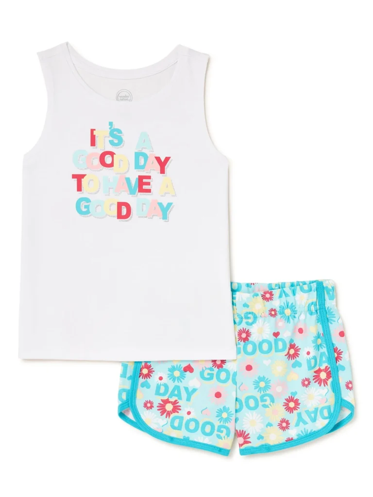 Wonder Nation Soft Jersey Pajama Set – Breezy Summer Comfort — alternate angle showing full product