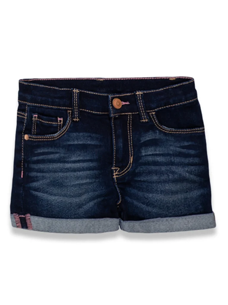 Wonder Nation Toddler Girl Denim Shortall – Adjustable & Play-Ready — close-up detail of design and finish