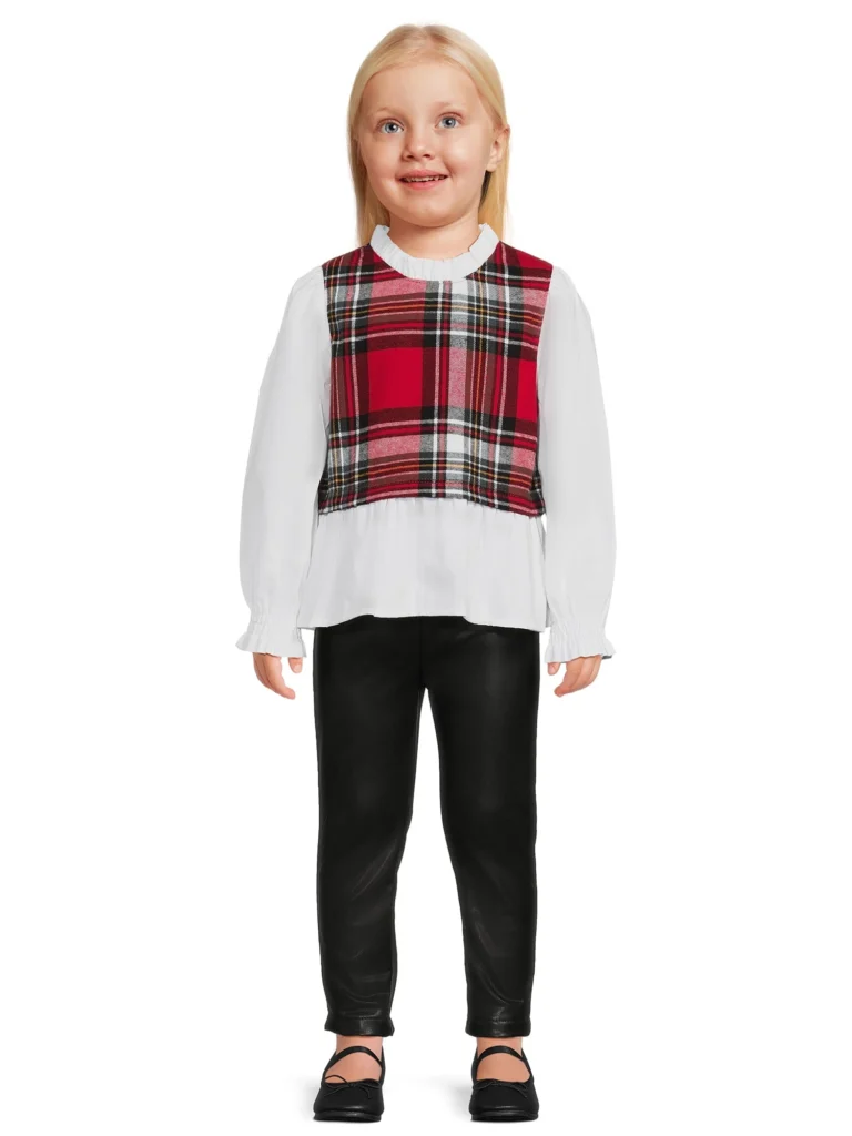 Wonder Nation Toddler Girl Pant Set – Soft & Stylish for Growing Kids β alternate angle showing full product