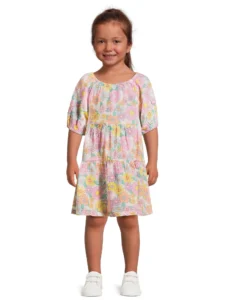 Wonder Nation Toddler Girl Striped Dress Biker Short Outfit Set Sizes 18M 5T
