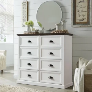 wOod it 5 7 Drawer Chest Wooden Tall Dresser Storage Dresser Cabinet With Wheels for Office Bedroom Home