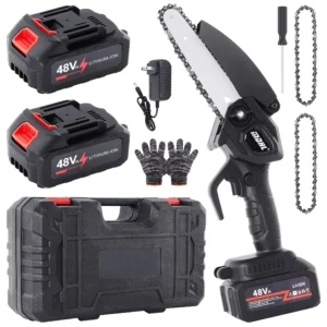 YAHHU 6 inch Mini Chainsaw Portable Electric Cordless Chainsaw Set Battery Powered Small Handheld Chain Saws Pruning for Tree Branches