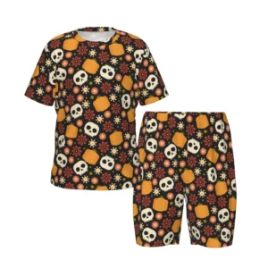 Yoshi Girls Short Sleeve Snug Fit Sleep Top and Shorts Pajama Set, 2